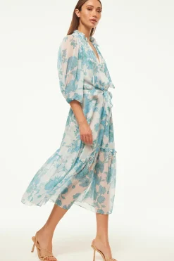 MISA Los Angeles OLIVIA DRESS Turquoiseflorachiffon Online