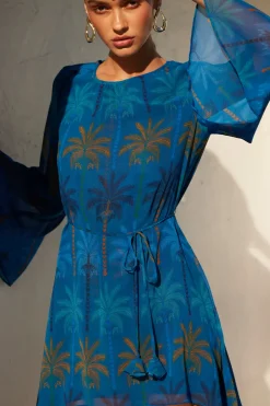 MISA Los Angeles PETRA DRESS Cobaltpalmschiffon Fashion