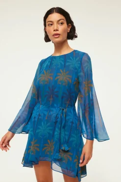 MISA Los Angeles PETRA DRESS Cobaltpalmschiffon Fashion