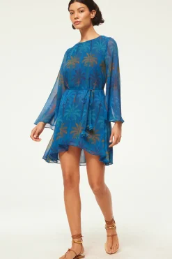 MISA Los Angeles PETRA DRESS Cobaltpalmschiffon Fashion