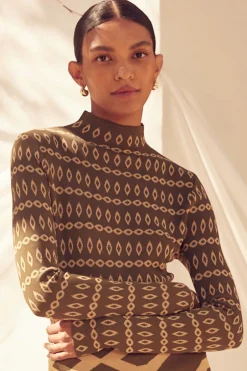 MISA Los Angeles RIVER TOP Olivegeostripe Fashion