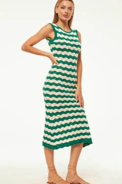 MISA Los Angeles ROSALBA DRESS Emeraldstripe Best