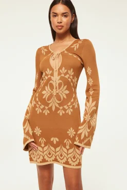 MISA Los Angeles SAHAR DRESS Brownflorasantiago New