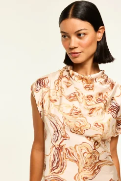 MISA Los Angeles SALLY DRESS Goldenstrawsatin Discount