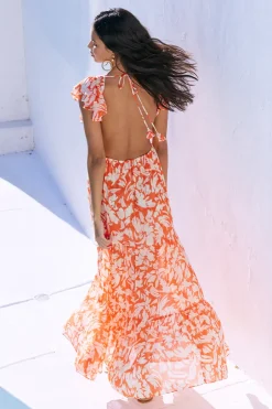 MISA Los Angeles SEPTIMA DRESS Patmostangerine Fashion