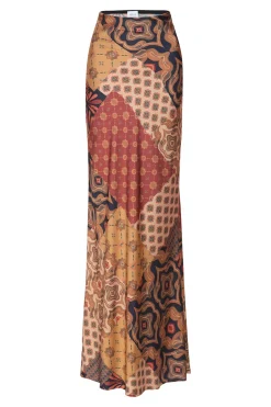 MISA Los Angeles SIERRA SKIRT Surrealpatchworksatin Hot