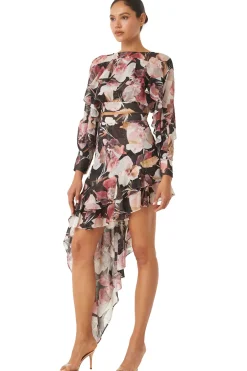 MISA Los Angeles SKY SKIRT Floratropicalblack Clearance