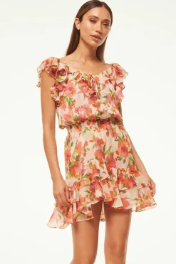 MISA Los Angeles SOLMAZ DRESS Palmareibloomschiffon Hot