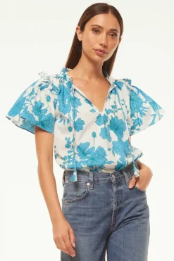 MISA Los Angeles SUPARNA TOP Turquoiseflorapoplin Discount