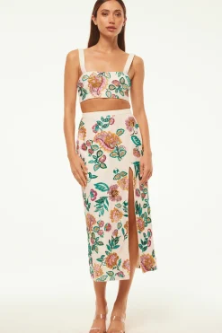 MISA Los Angeles THEMA SKIRT Malikapaisleyfloralembroidery Fashion