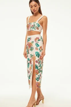 MISA Los Angeles THEMA SKIRT Malikapaisleyfloralembroidery Fashion