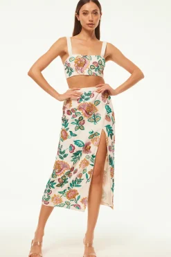 MISA Los Angeles THEMA SKIRT Malikapaisleyfloralembroidery Fashion