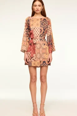 MISA Los Angeles TWIGGY DRESS Surrealpatchworksatin Outlet