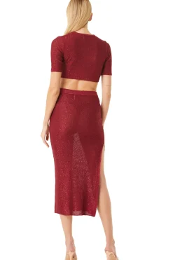 MISA Los Angeles VERA SKIRT Lipstickred Fashion
