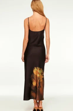 MISA Los Angeles ZIA DRESS Yellowrosesatin Clearance