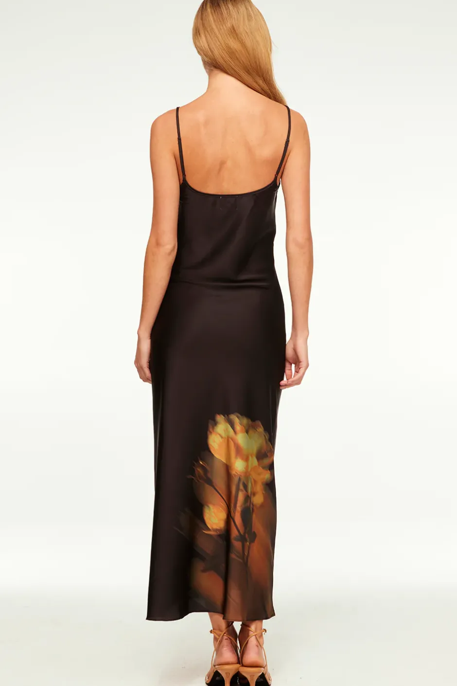 MISA Los Angeles ZIA DRESS Yellowrosesatin Clearance