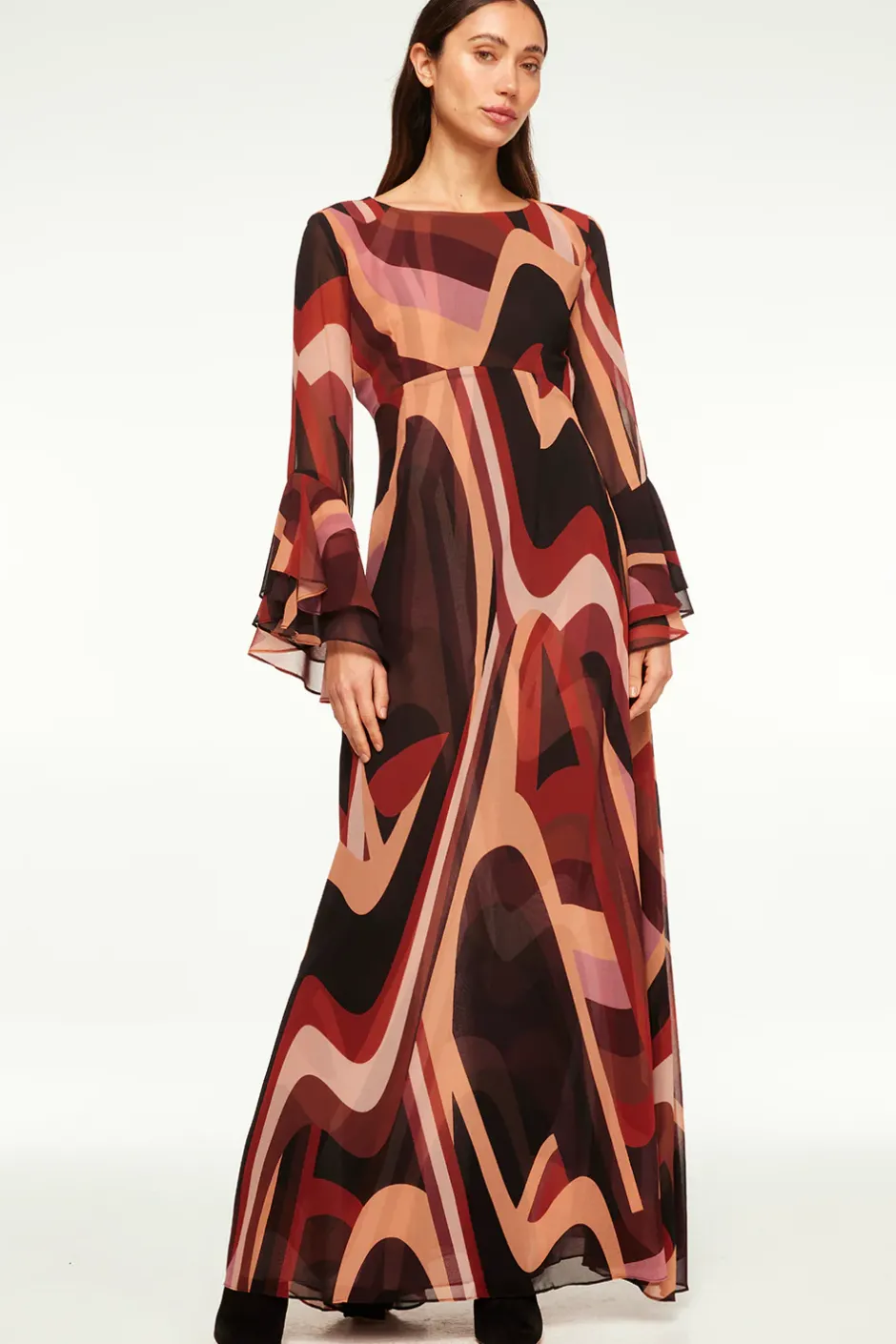 MISA Los Angeles ZOEY DRESS Canyonstripechiffon Discount