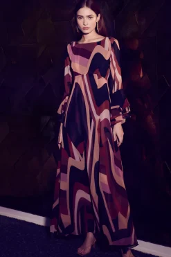 MISA Los Angeles ZOEY DRESS Canyonstripechiffon Discount