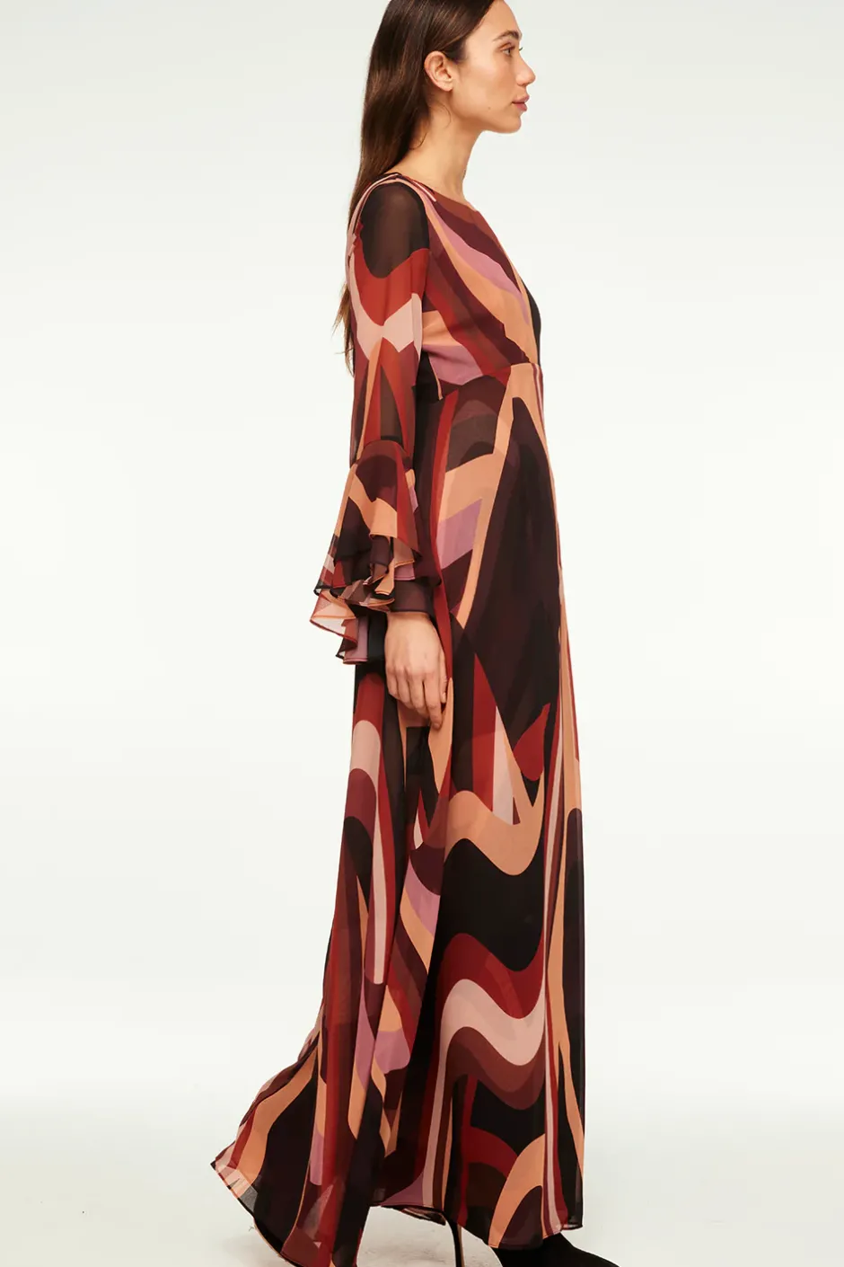 MISA Los Angeles ZOEY DRESS Canyonstripechiffon Discount