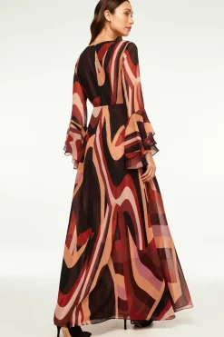 MISA Los Angeles ZOEY DRESS Canyonstripechiffon Discount